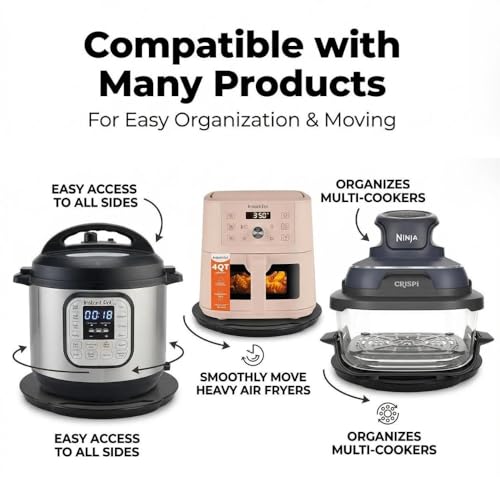 Elegant Round Sliding Tray Compatible with Ninja Crispi Air Fryer and Instant Pot