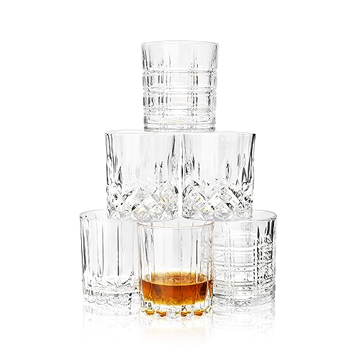 Crystal Whiskey Glasses Mixed 10 Oz Scotch Glasses Set of 6 (6 Count)
