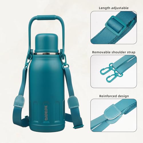 Stainless Steel Insulated Bottle with Handle & Strap