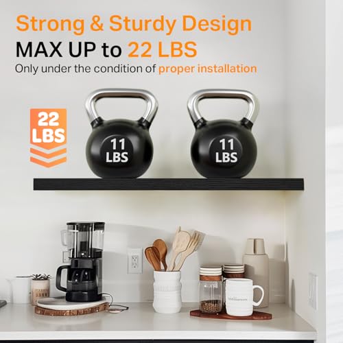 Black Floating Shelves 22.5in