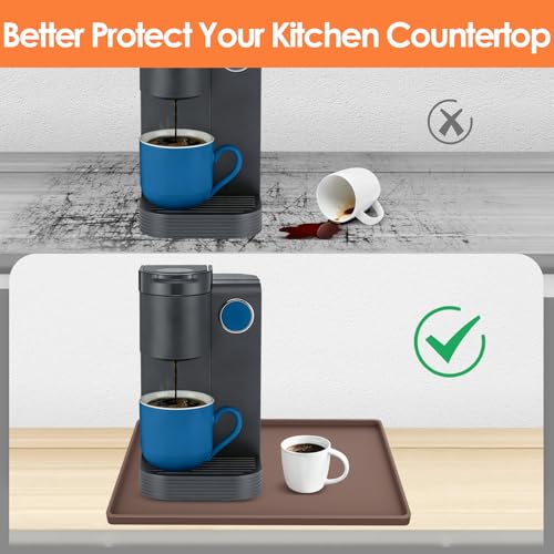 Silicone Coffee Maker Mat with Lip for Countertops