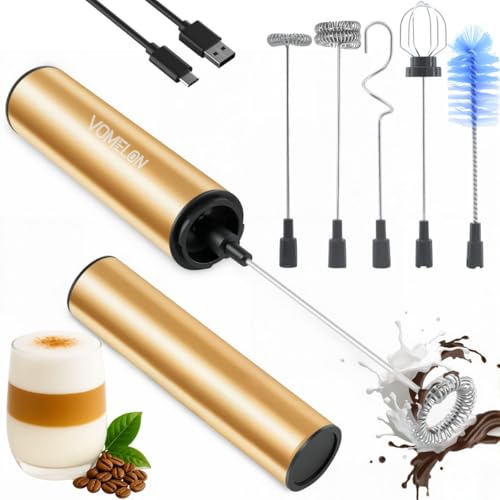Rechargeable Milk Frother Handheld Electric Frother Wand Milk Foamer Drink Mixer for Coffee