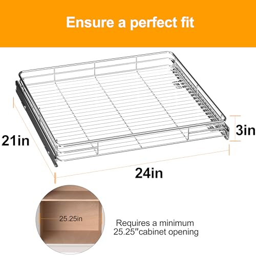 Pull Out Cabinet Organizer 24" W x 21" D