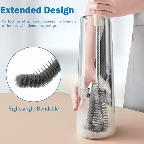 16 inches Long Handle Black Bottle Cleaning Brushes (2 Count)