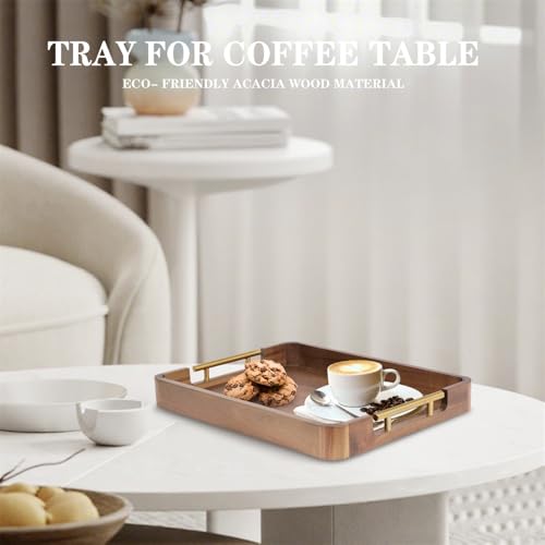 Acacia Wood Serving Tray with Handles
