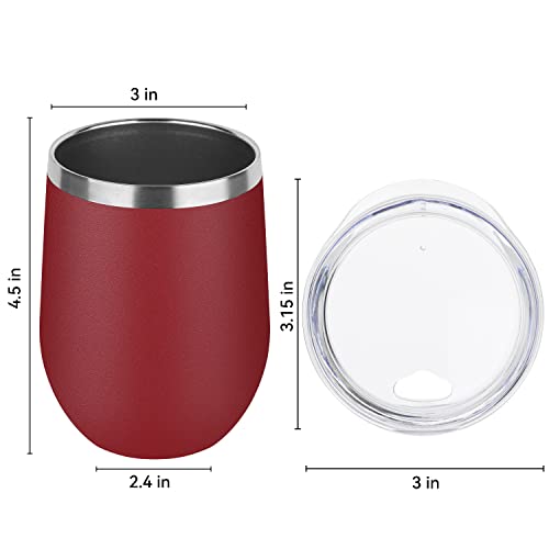 Stainless Steel Wine Tumbler Bulk with Lid (4 Count)