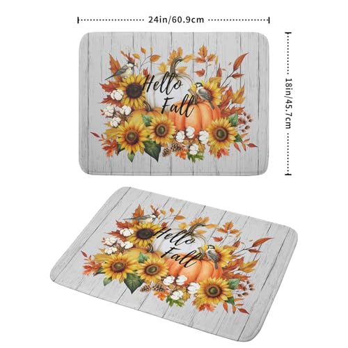 Hello Fall Sunflowers Dish Drying Mat for Kitchen Counter