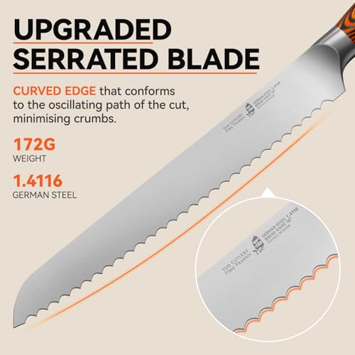 Bread Knife 10 inch Upgraded Serrated Knife for Homemade Sourdough Bread