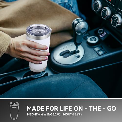 20 oz Tumbler Stainless Steel Tumblers Bulk with Lid Double Wall Insulated Coffee Tumbler Cups for Hot & Cold Drinks Powder Coated Travel Coffee Tumbler Mug Metal (12 Count)