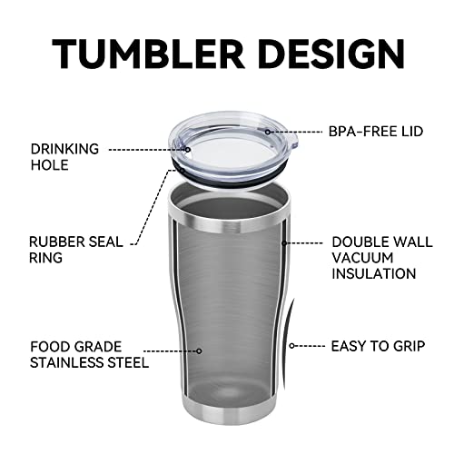 20oz Tumbler with Lid Stainless Steel Tumblers Bulk (8 Count)