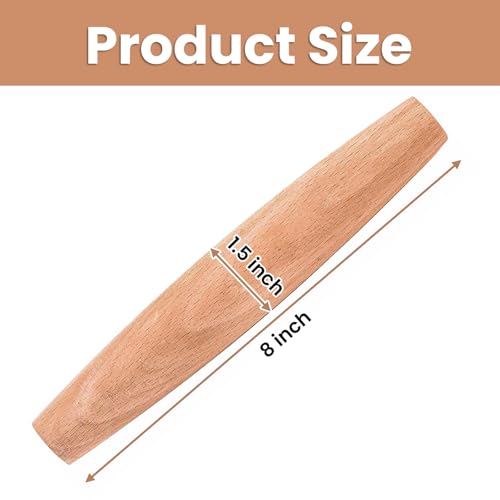12 Pack 8 Inch Small Wood Rolling Pins (12 Count)