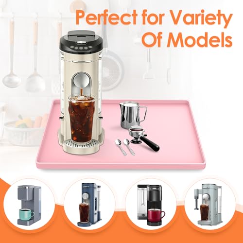 Silicone Coffee Maker Mat with Lip for Countertops