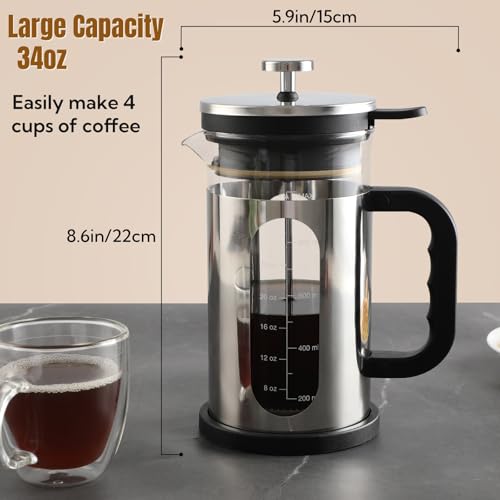 French Press Coffee Maker 34 oz