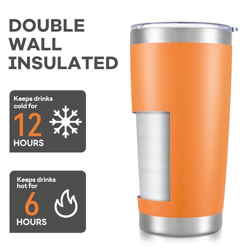 20 oz Tumbler with Lid Stainless Steel Insulated Tumblers Bulk Cups Mug (4 Count)