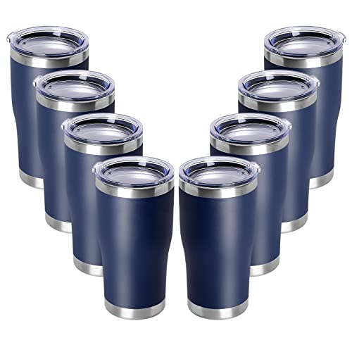 20oz Tumbler with Lid Stainless Steel Tumblers Bulk (8 Count)