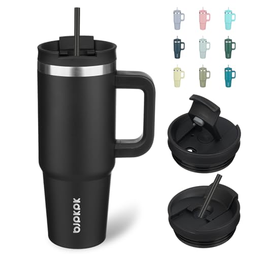 30 oz Insulated Tumbler with Handle & Straw