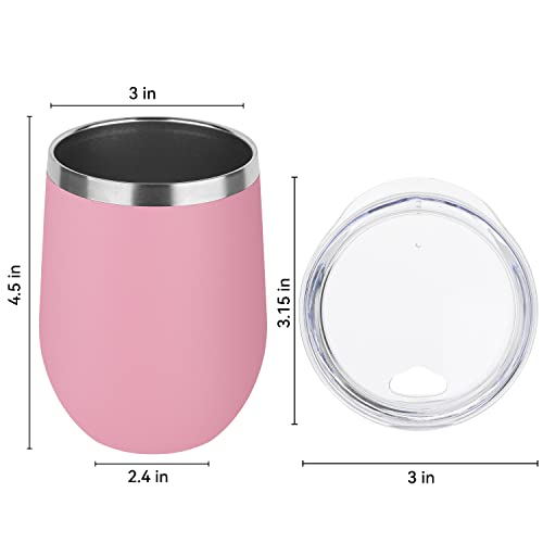 Stainless Steel Wine Tumbler Bulk with Lid (4 Count)