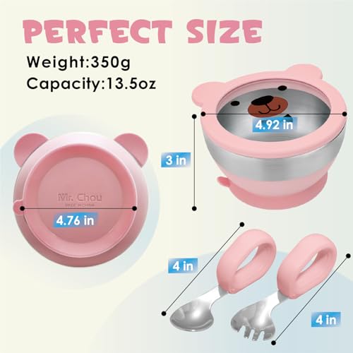 Baby Suction Bowl Set with Spoon & Fork