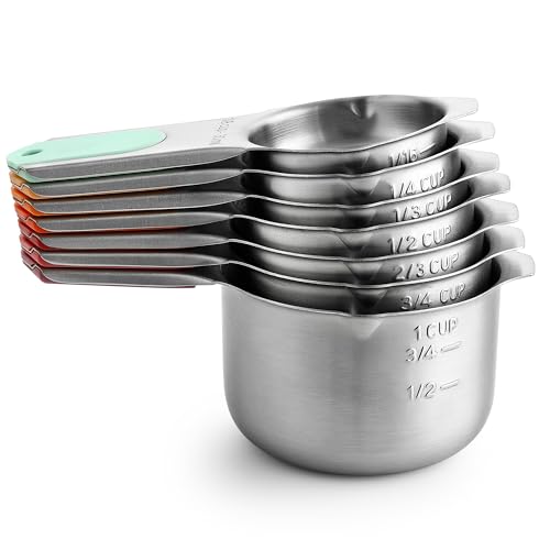 Magnetic Stainless Steel Measuring Cups Set of 7