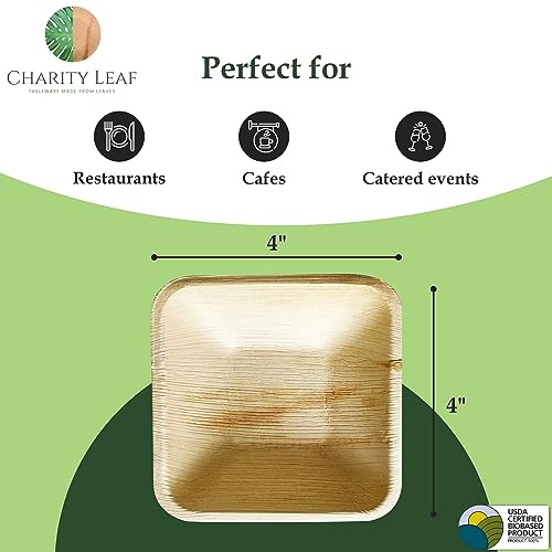 Disposable Bamboo 4" Square Bowl