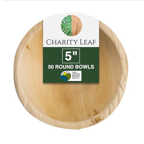 Disposable Bamboo 5" Round Bowl (50 Count)