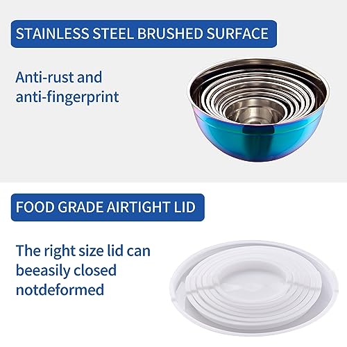 Rainbow Mixing Bowls With Airtight Lids