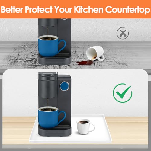 Silicone Coffee Maker Mat with Lip for Countertops