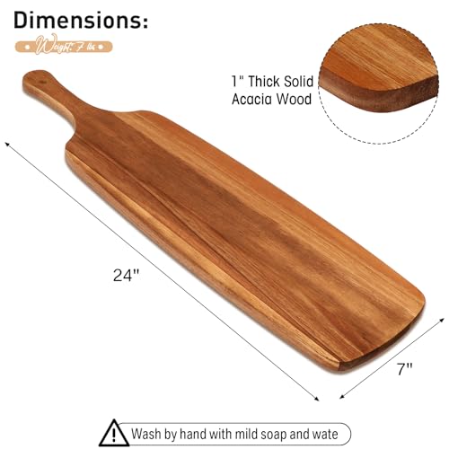 3 Pcs Acacia Wood Cutting Board with Handle