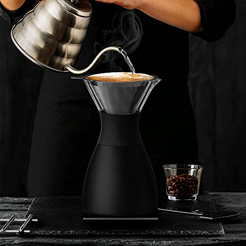 Black Insulated Pour Over Coffee Maker