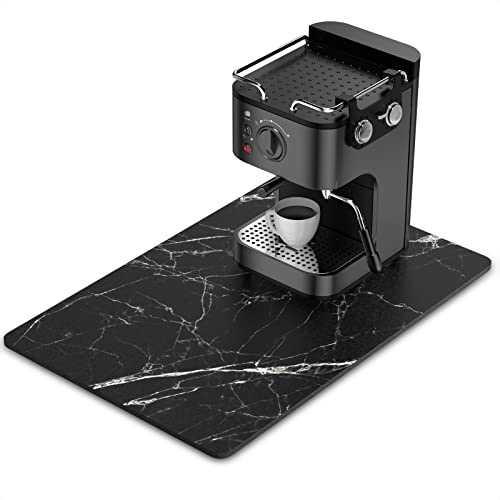 Coffee Mat 16" x 24" Cute Marble Style Coffee Bar Mats for Espresso Machine Station Accessories and Organizer