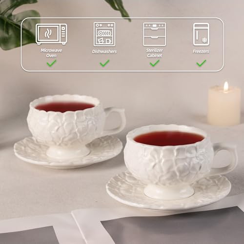 Tea Cups and Saucers Set of 2 (2 Count)