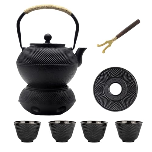 40.6oz Cast Iron Teapot Set with Warmer