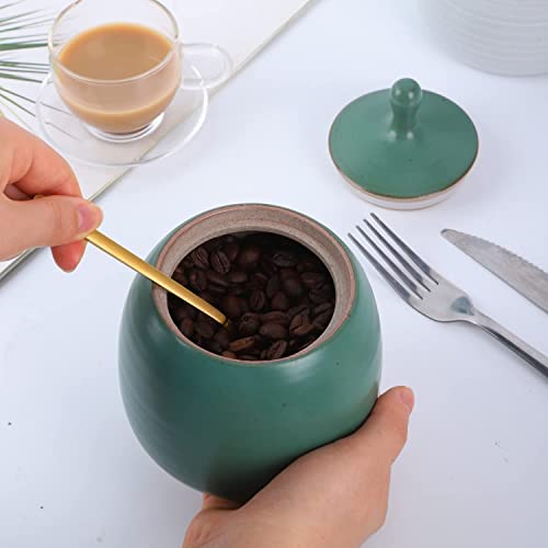 Kitchen Canisters Retro Ceramic Jar with Airtight Lid Retro Green