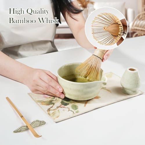 Matcha Set 8 PCS Japanese Matcha Bowl Set with Whisk and Tea Scoop