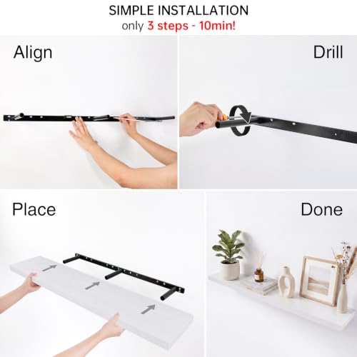 White Floating Shelves 47.2in