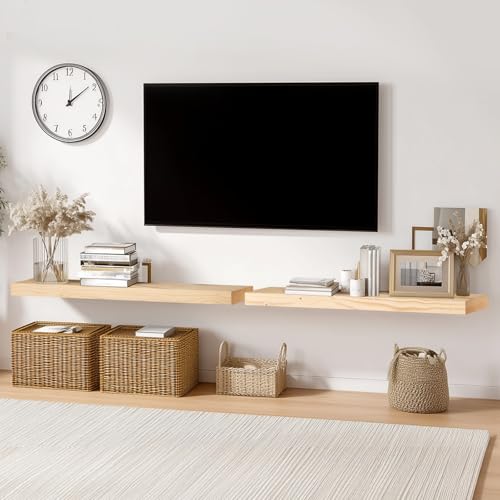 Solid Wood Floating Shelves (2 Count)