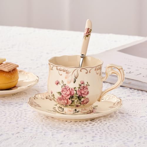 Tea Cups and Saucers Set of 6 (6 Count)