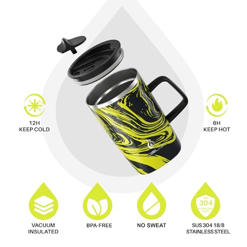 16 oz Insulated Coffee Mug with Lid and Handle