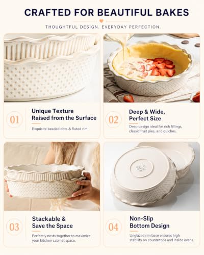 Ceramic Deep Pie Pan Set of 2 (2 Count)