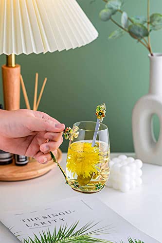 four leaf clover flower Glass Tea Cup Gifts For Women