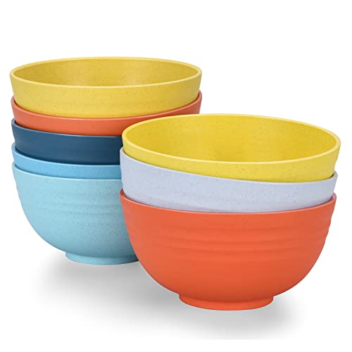 24 OZ Wheat Straw Cereal Bowls Set of 8 (24 Ounce)