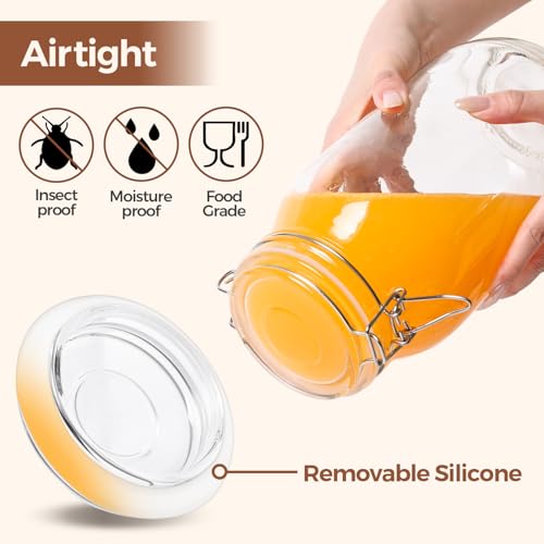 Large Glass Mason Jars with Airtight Lids Half Gallon 3 Pack Bulk (3 Count)