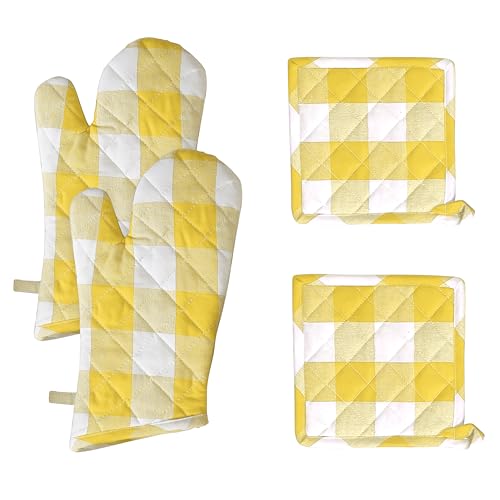 Buffalo Plaid Check Oven Mitts and Pot Holders Set of 4 (4 Count)