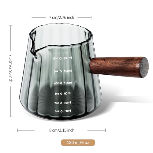 6 oz Grey Glass Measuring Cups with Spout