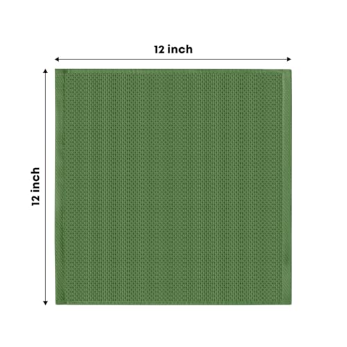 100% Cotton Olive Green Waffle Weave Kitchen Dish Cloths (6 Count)