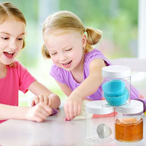 4 Pcs Plastic Jars Wide Mouth with Lids (10 Ounce)