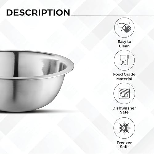 Set of 6 Premium Stainless Steel Mixing Bowls Set (5 Count)