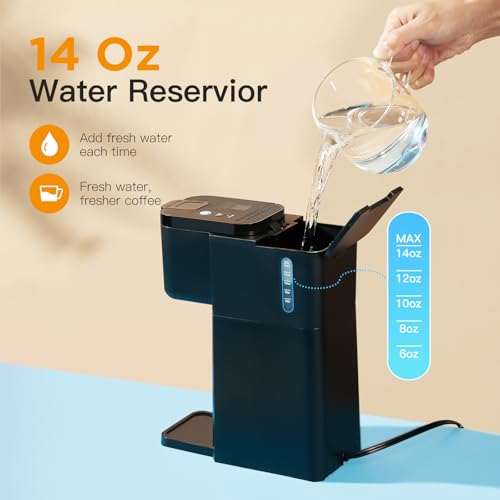 Mini Single Serve Hot and Iced Coffee Maker for K Cup and Ground