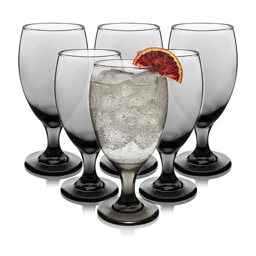 Classic Smoke Goblet Beverage Glasses (6 Count)