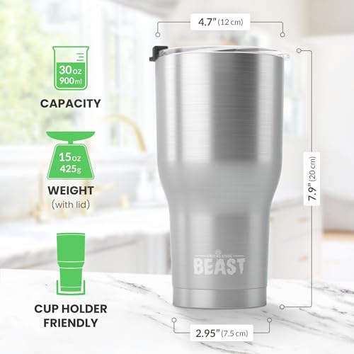 Beast 30 oz Tumbler Stainless Steel Vacuum Insulated Coffee Ice Cup Double Wall Travel Flask